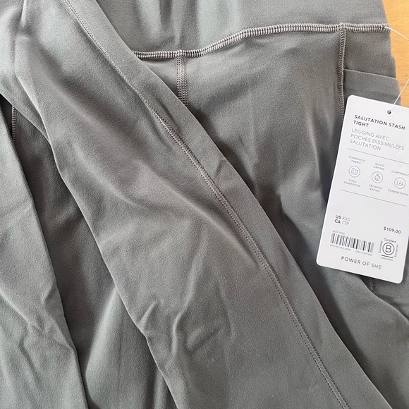 Athleta Salutation Stash Pocket XXS - Hematite Gray - Picture 2 of 2